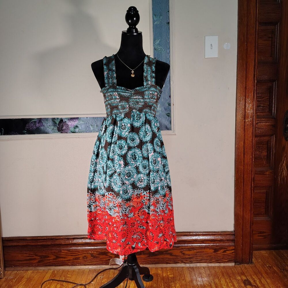VTG Gypsy Hippie 100% Cotton Dress Wmns NWTS/T7